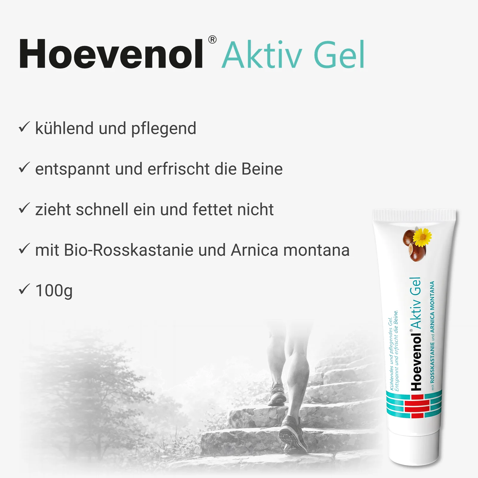 Sekundäres Produktfoto HoevenolAktivGel mit Textfeature