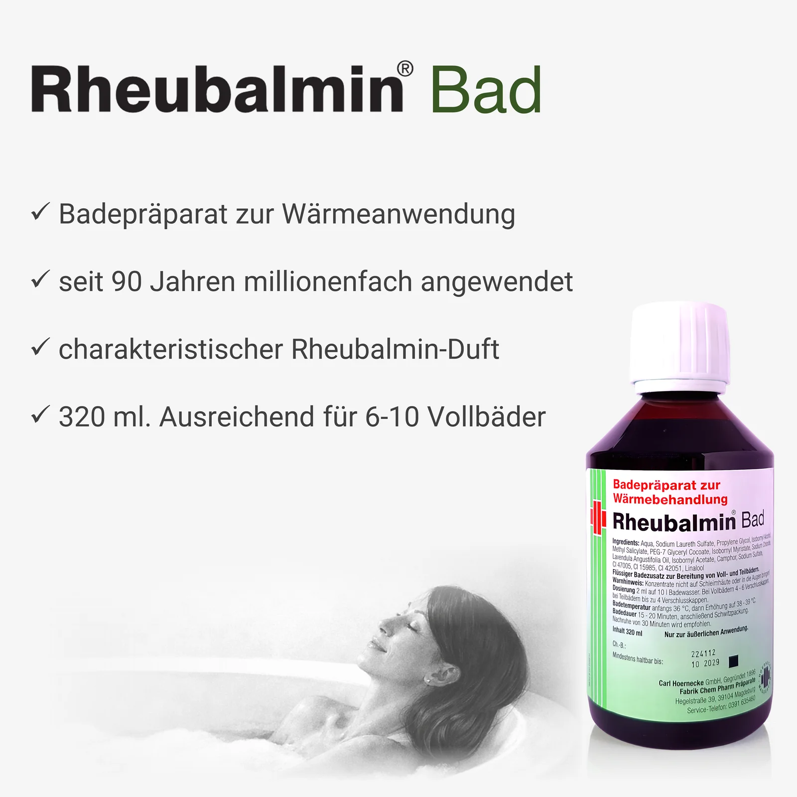 Sekundäres Produktfoto Rheubalmin Bad320ml mit Textfeature