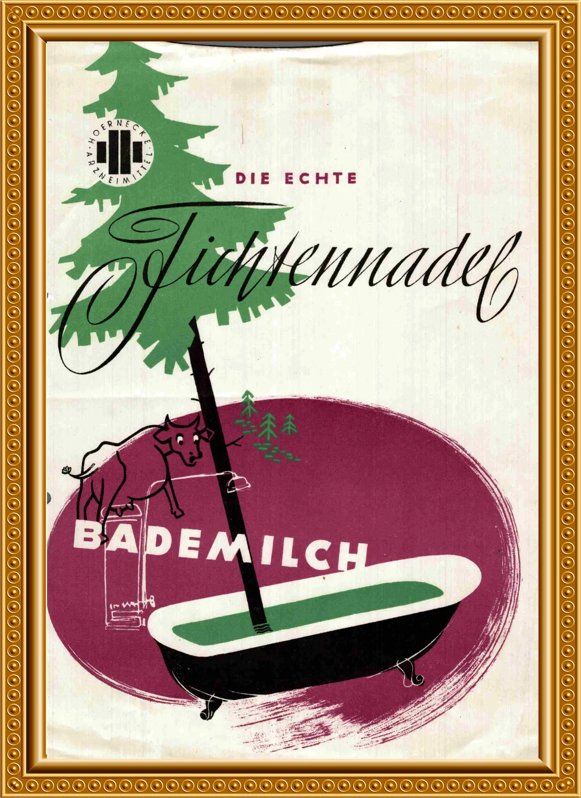 Werbeplakate, typischer 60er Jahre Stil - Fichtennadel Bademilch