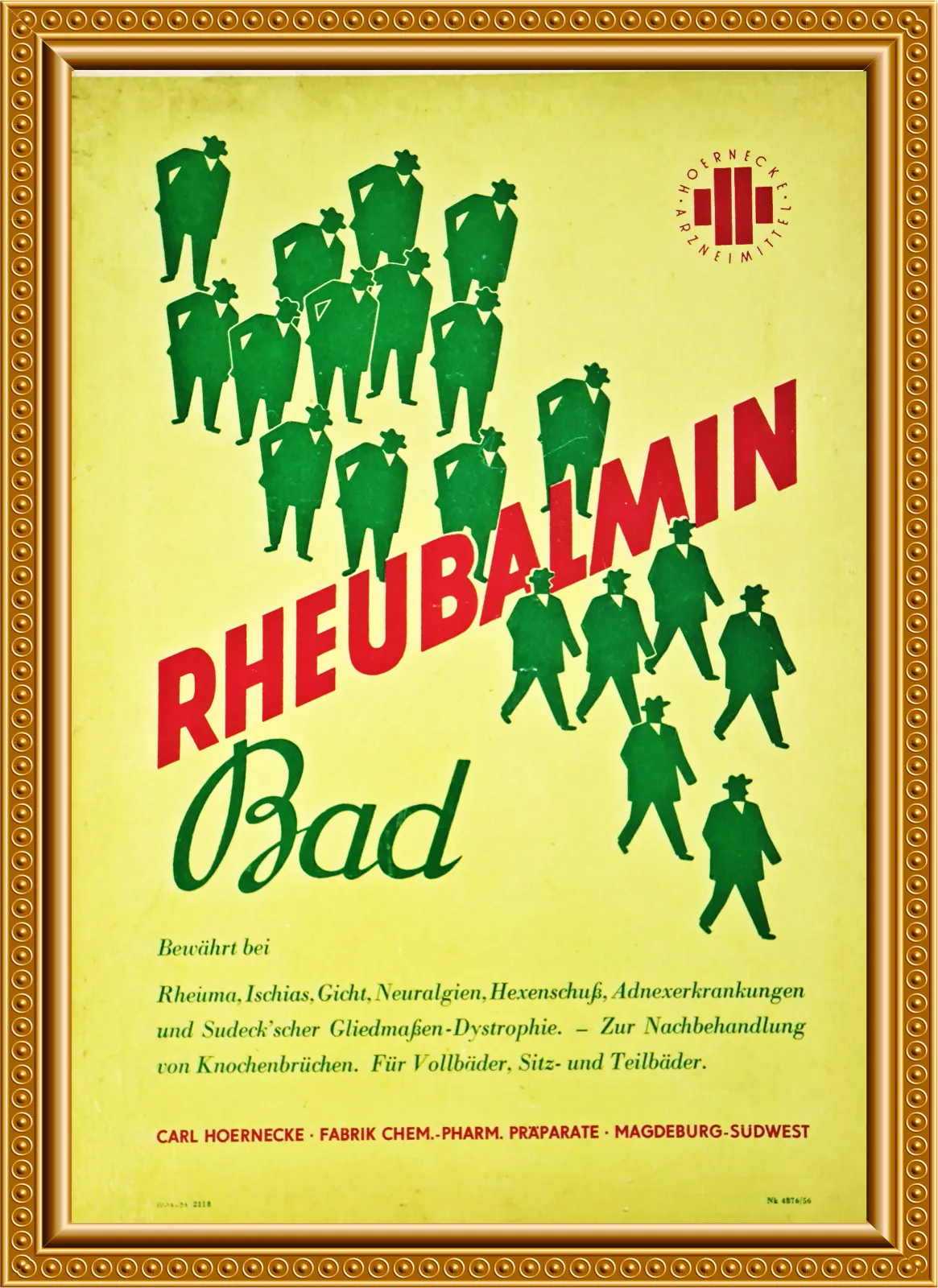 Werbeplakate, typischer 60er Jahre Stil - Rheubalmin Bad