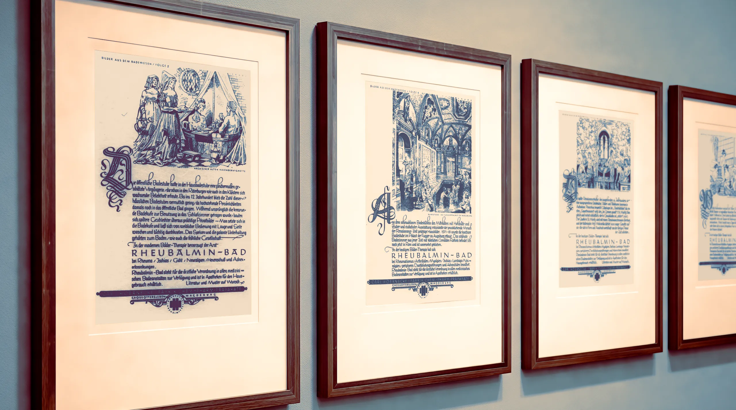 Historische Illustration aus der Carl Hoernecke Werbeserie Bilder aus dem Badewesen