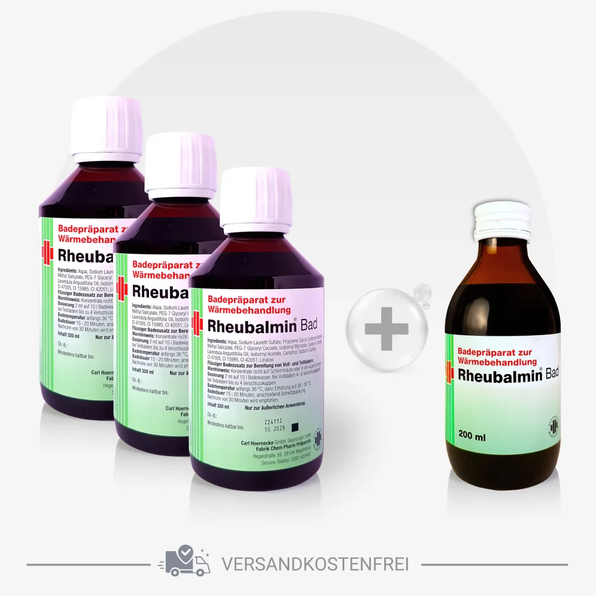 primäres Produktfoto Bundle Rheubalmin Bad Vorrats Set