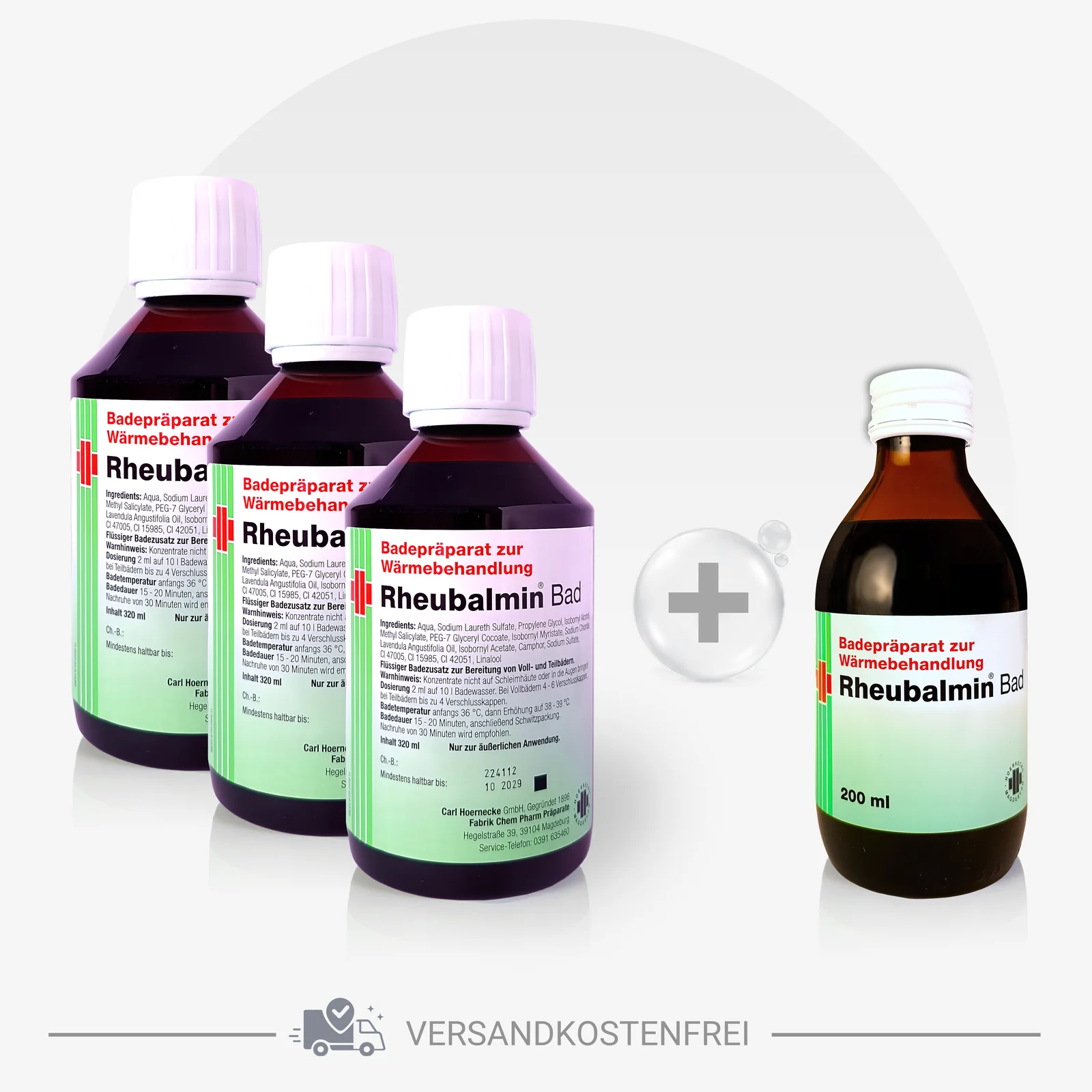 primäres Produktfoto Bundle Rheubalmin Bad Vorrats Set