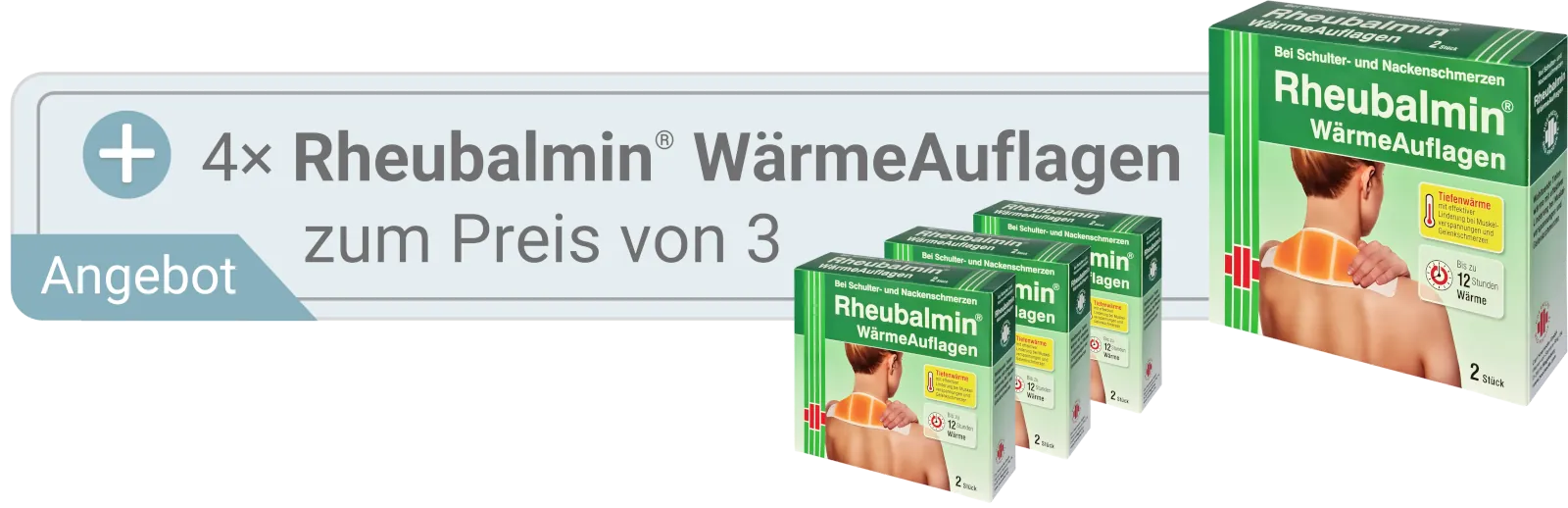 Klickbutton 4× Rheubalmin WärmeAuflagen zum Preis von 3