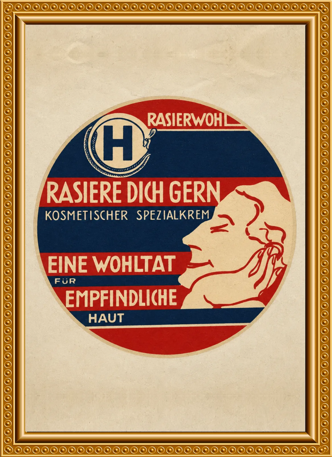 Werbeplakate, typischer 60er Jahre Stil - Rasierkrem